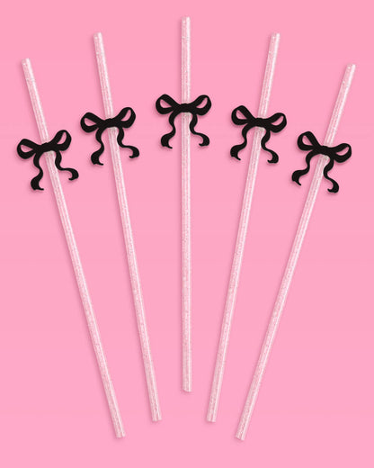 Little Black Bow Straws - 12 reusable straws